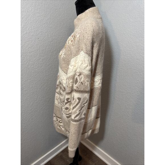 Vintage 1991 Sz L Silk Angora Blend With Shoulder Pads Rare Art To Wear Boho - Picture 2 of 16